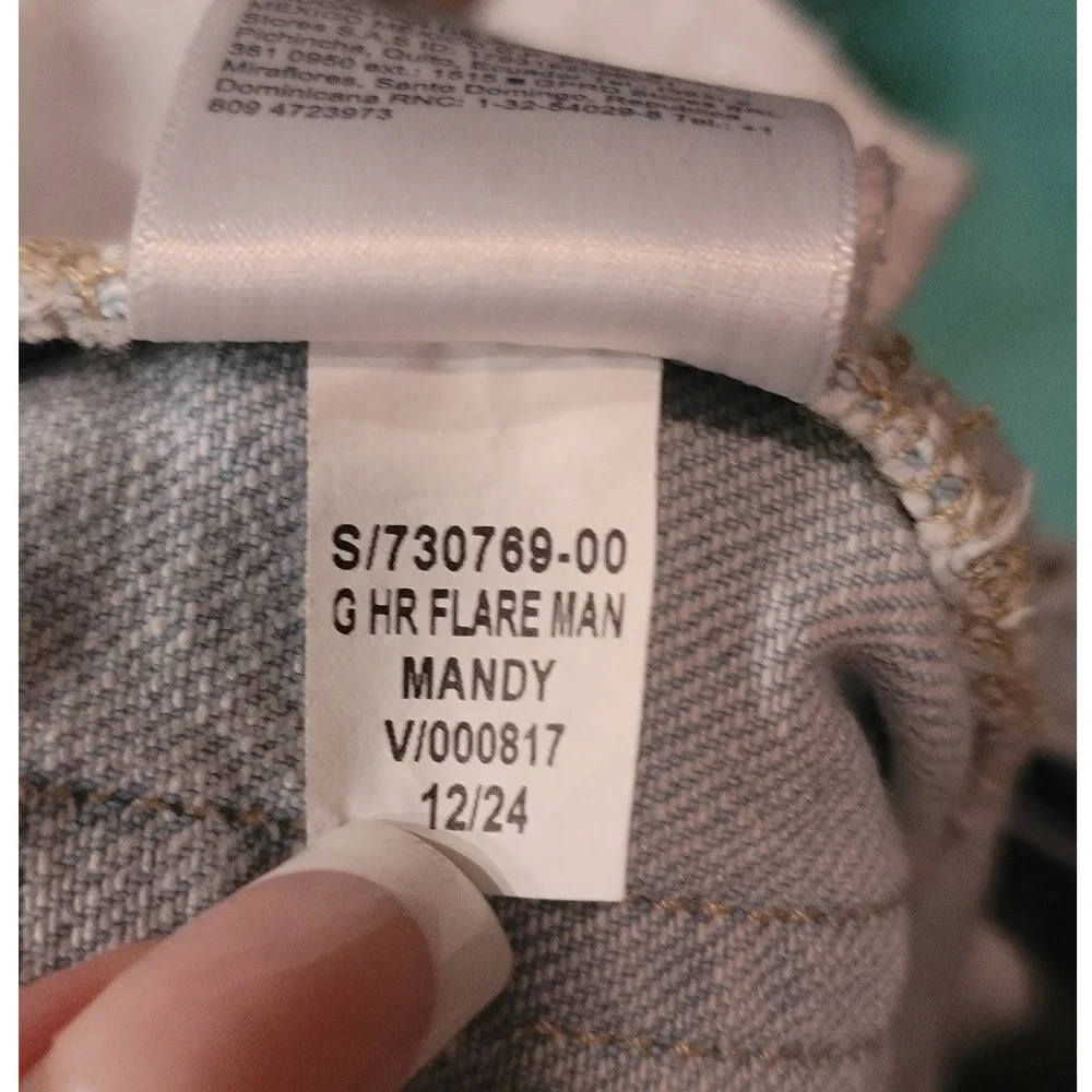 Old Navy Girls Light Wash Distressed High Rise Flare Jeans Size 6